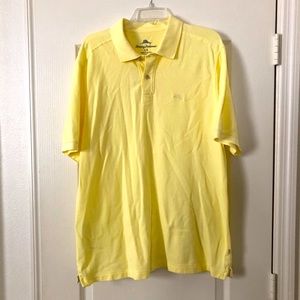 Tommy Bahama Mens Short Sleeve Yellow Polo Size L
